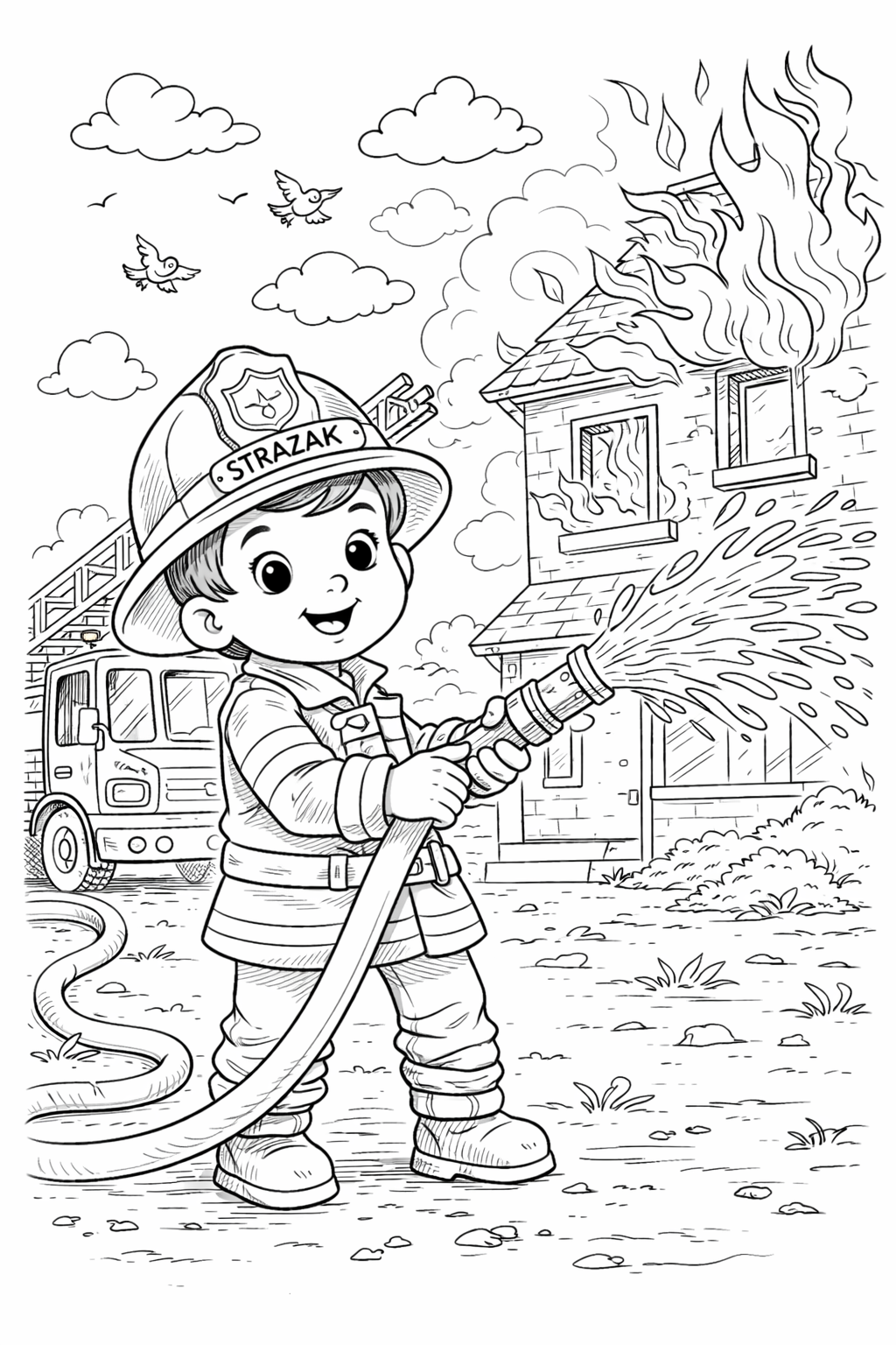 Chłopiec strażak